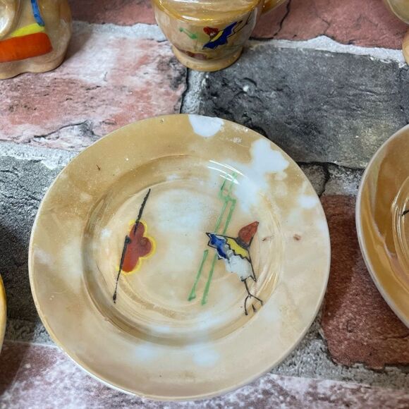 Vintage Mini Glass Play Tea Set Bundle - Picture 5 of 7